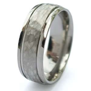  Ashleys Jewelry 8mm Domed Band with 2 Grooves & Hammered 