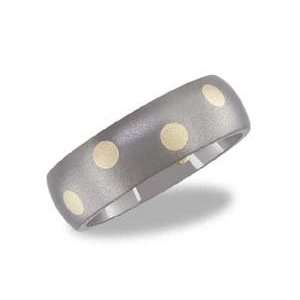 Chameleon   size 10.50 Titanium Ring with 14K Gold Scattered Polka Dot 