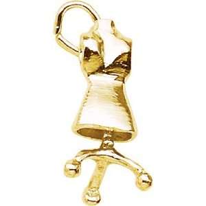    Rembrandt Charms Dress Form Charm, Gold Plated Silver Jewelry