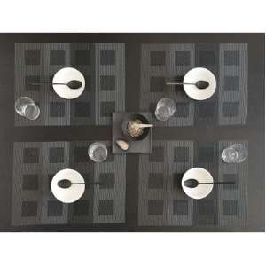 Chilewich Grey Engineered Squares Placemat  Kitchen 