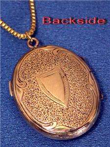   ANTIQUE VICTORIAN LOCKET c.1870s oak leaf pendant necklace  