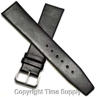 20 mm BLACK CALF LEATHER WATCH BAND WITH SPRNG BARS  