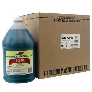 Foxs Grape Snow Cone Syrup 4   1 Gallon Containers / CS  