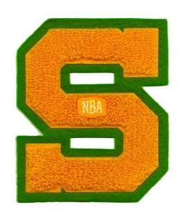   Vintage S NBA Seattle SuperSonics Chenille Letter Varsity Jacket Patch