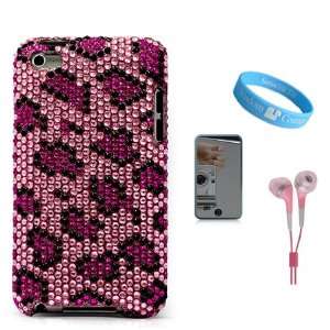 Elegant Pink Cheetah Rhinestones Protective Case for Apple iPod Touch 