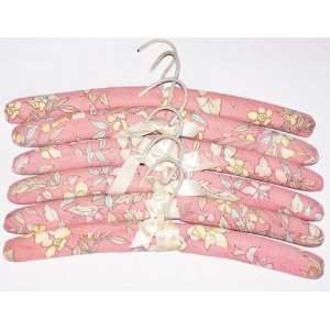  Cloth Padded Hangers ~ Pink Floral (6 Pk)