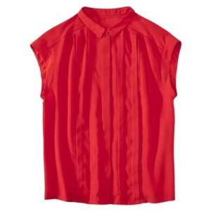 Jason Wu for Target® Collared Cap Sleeve Pleated Blouse in Red 
