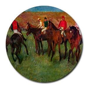  Horse Race Before the Start By Edgar Degas Round Mouse Pad 