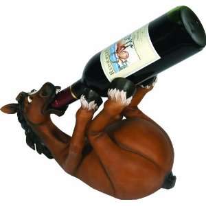 Rivers Edge Hand Painted Horse Wine Bottle Holder  Sports 