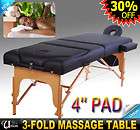 Portable 3 Folding 4 Pad Spa Massage Reiki Table With Pillow And 