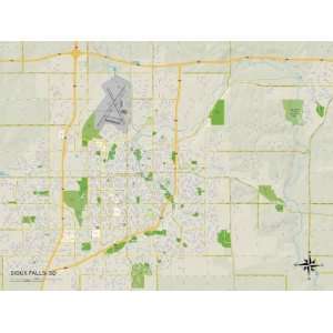  Political Map of Sioux Falls, SD Premium Poster Print 