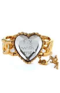 Betsey Johnson Fly With Me Mirror Heart Bracelet  