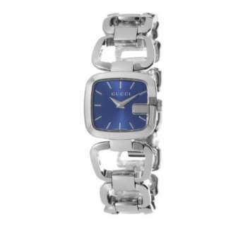 Gucci Womens YA125508 G Gucci Small Blue Dial Steel Bracelet Watch 