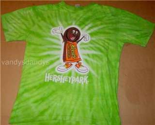   TIE dye HERSHEY park REESES peanut BUTTER cup CHOCOLATE shirt S small