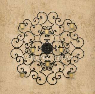 XL Tuscan IRON Scroll Wall GRILLE Candle HOLDER Grill  