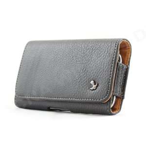 Luxmo Black Leather Pouch Carrying Holster Belt Clip Case for HTC Evo 