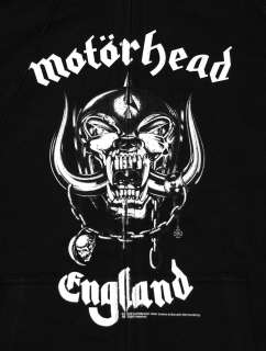 Motorhead England Skull Logo Metal Band Zip Up Hoodie  