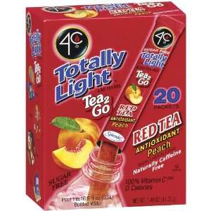 4C Iced Tea Stix Totally Light Tea2Go Red Tea Peach Antioxidant   6 