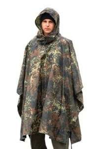   New US Waterproof Hooded Ripstop Wet Festival Rain Poncho Black  