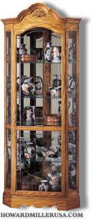 Howard Miller Oak Finish Corner Curio Display Cabinet  680 207 