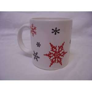  Waechtersbach Snowflake Mug, White with Red and Black 