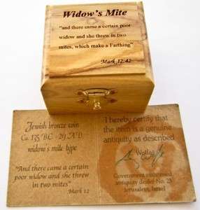 perfect widows mite gift pack olive wood box+widows mite coin 