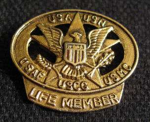 Interesting USA USN USAF USCG USMC LIFE MEMBER Pin  