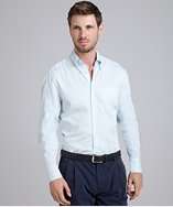 Brunello Cucinelli soft blue cotton button down shirt style# 316912101