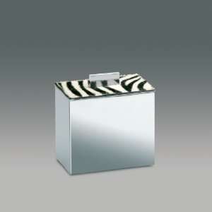   Box Chrome Cotton Ball Jar with Zebra Design 88418Z