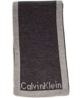 Calvin Klein charcoal and heather reversible logo muffler