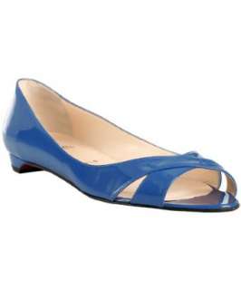 Christian Louboutin blue patent Un Voilier open toe flats   