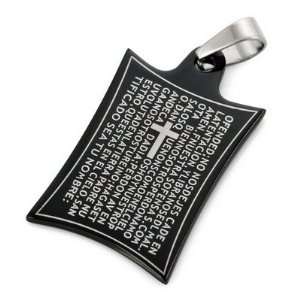  Mens Black Stainless Steel Cross Bible Necklace Pendants Jewelry