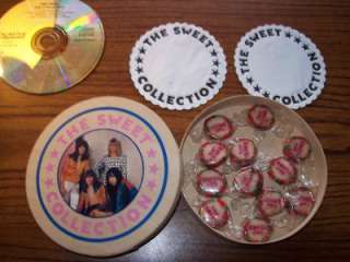 THE SWEET COLLECTION WOOD BOX SET w/ CANDY & COASTERS RARE GLAM ROCK 