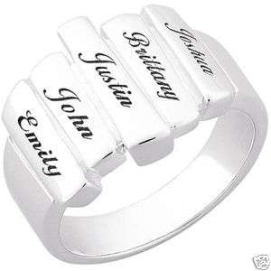 Personalized Mothers Bar Ring Choose Names  