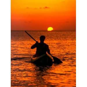  Sea Kayaking at Sunset, Bahama Out Islands, Bahamas 