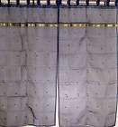 Ethnic Sari Navy Blue India Organza Sequin work 2 Sheer Curtains 