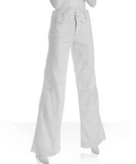 Juicy Couture white cotton dobby wide leg pants   