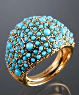 Kenneth Jay Lane lapis resin clustered dome ring   