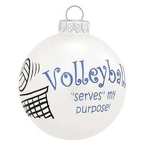  Volleyball Serves Purpose Glass Ornament