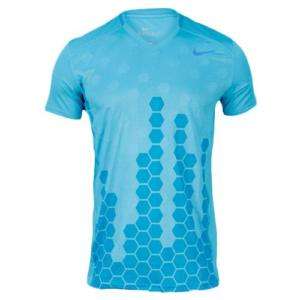Nike Men Showdown Movement Athlete Tennis Shirt Blue L  