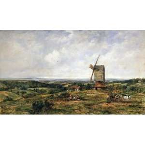  An Extensive Landscape With Figures By a Windmill Arts 