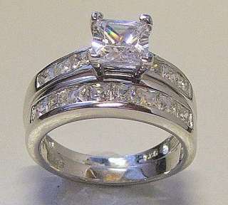 45 Ct Princess Cut Wedding Ring Set  
