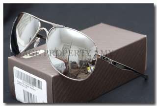 Oakley Plaintiff Polished Chrome Iridium Mirror Aviator Sunglasses 