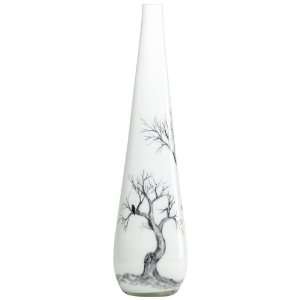  Winter Elm Glass Large White Vase