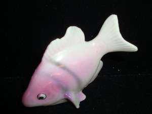 Vintage Occupied Japan Pink Porcelain Aquarium Fish Figurine Statue 