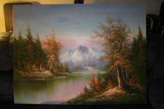 Landscape Oil Painting on Canvas by C Helen 3 x 4 ft, Mountain 
