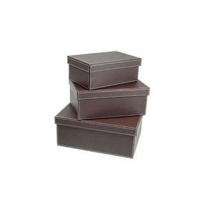  Faux Leather Collection Nested Storage Boxes   Set Of 3 