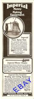 1928 IMPERIAL BRASS PAINT SPRAY GUN AD MOTOR CLEANER  