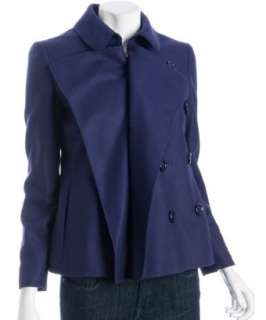 Moschino royal purple wool shawl front peacoat  