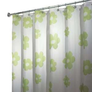  Interdesign Poppy X Long Shower Curtain, Green, 72 Inches 